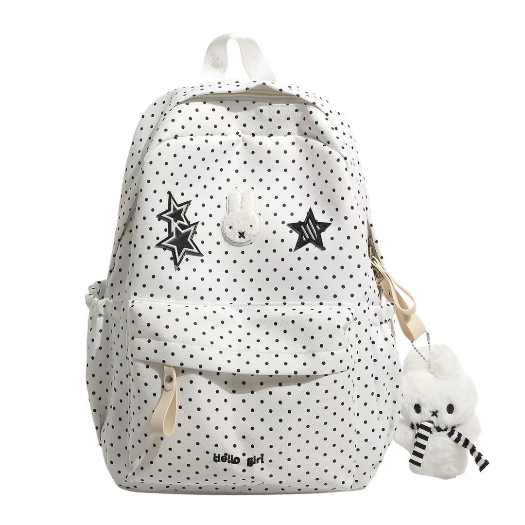 Trendy Polka Dot Canvas Backpack Kalsten