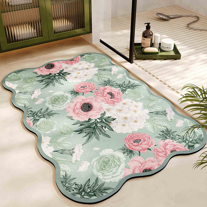 Floral Pattern Bath Mat Kalsten