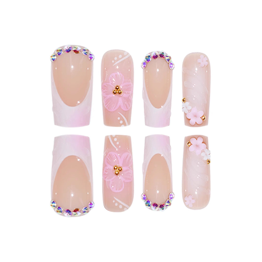 Decorative Floral Press-On Nail Art Set Kalsten