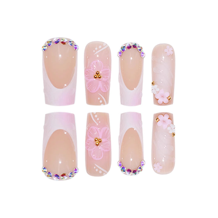 Decorative Floral Press-On Nail Art Set Kalsten