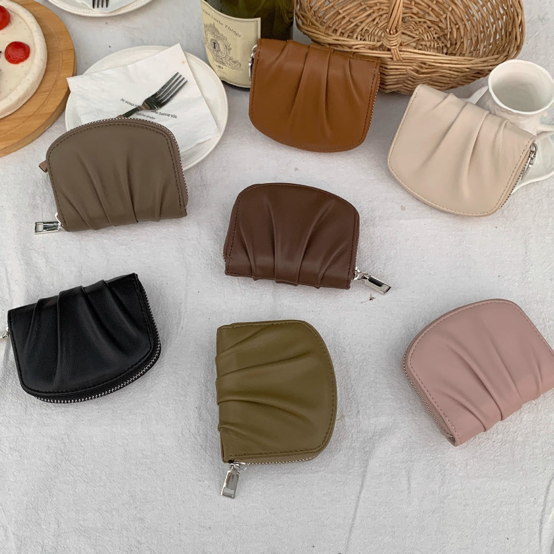 Sophisticated Textured Leather Coin Pouch Kalsten