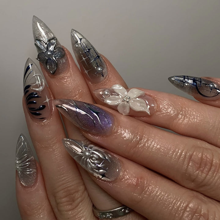 Artful nail art with floral accents Kalsten