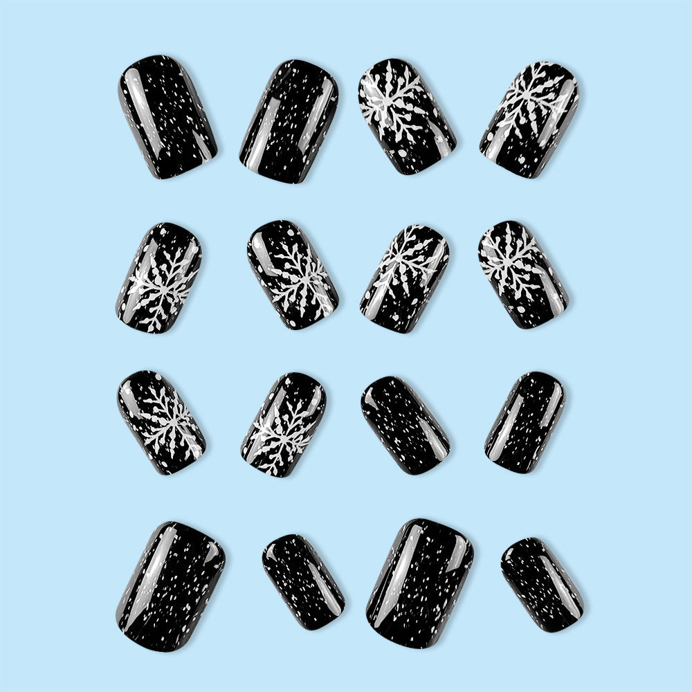 Elegant Black Glitter Nail Art Kalsten