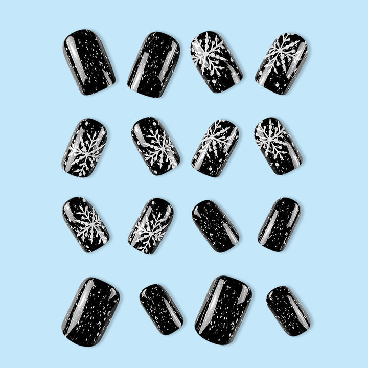 Elegant Black Glitter Nail Art Kalsten