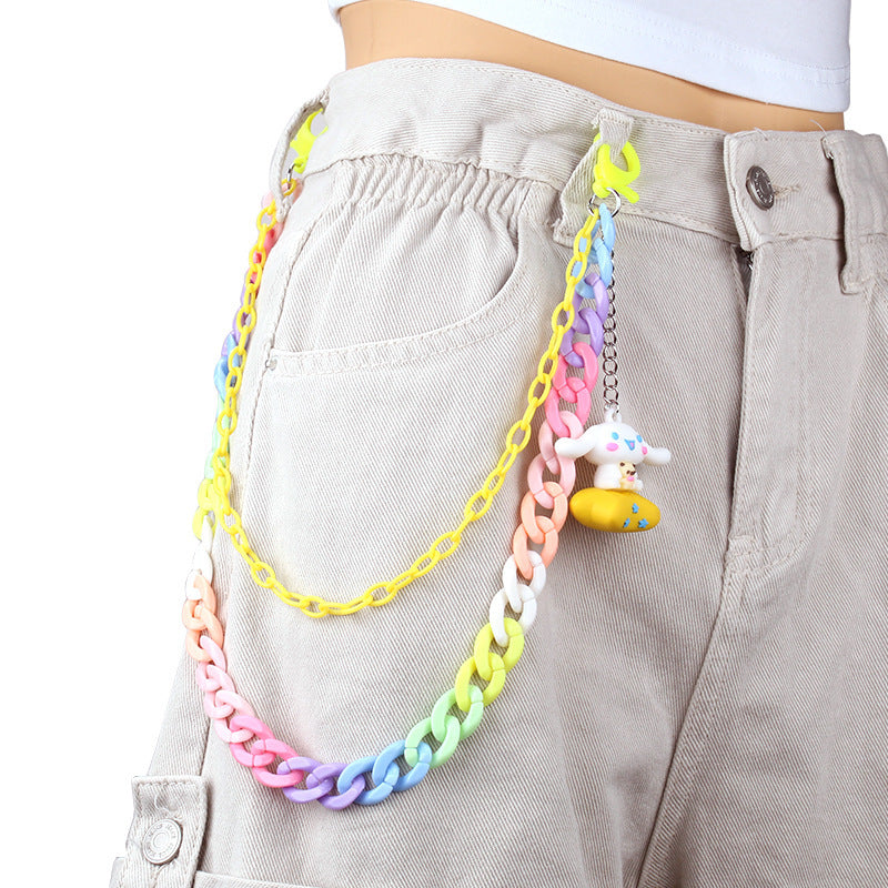 Keychain made of colorful plastic chains with Kalsten pendant