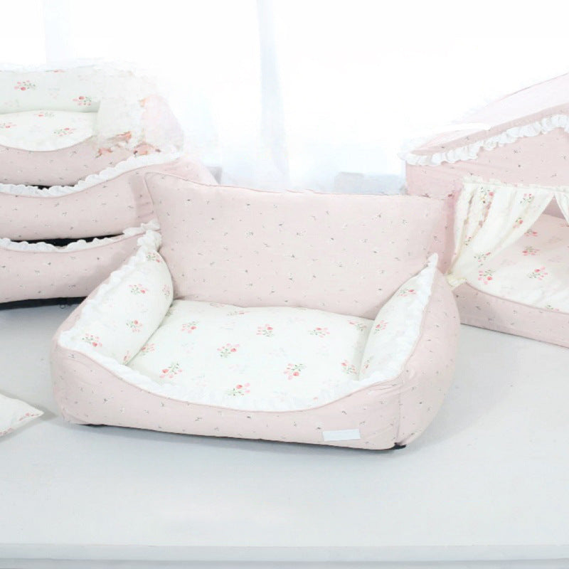 Floral Patterned Dog Bed