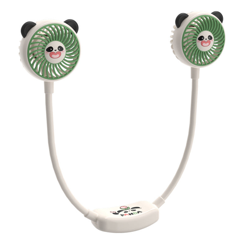 Women Portable Anime Fan with Dual Panda Design Kalsten