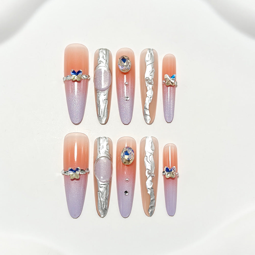 Elegant Nail Art with Rhinestone Accents Kalsten