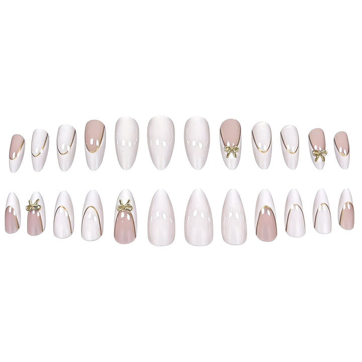 Elegant Stiletto Nail Art Extensions with Decorative Bow Kalsten