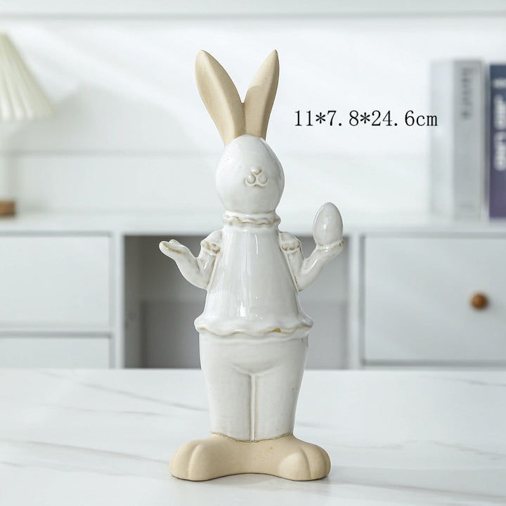 Whimsical Ceramic Bunny Figurine Kalsten