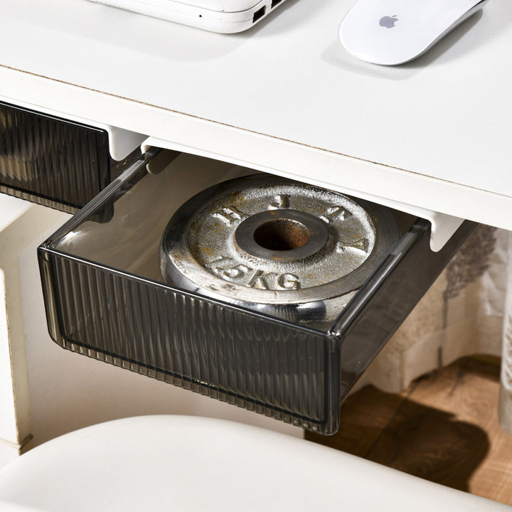 Storage box with removable drawer and space-saving organizer compartment