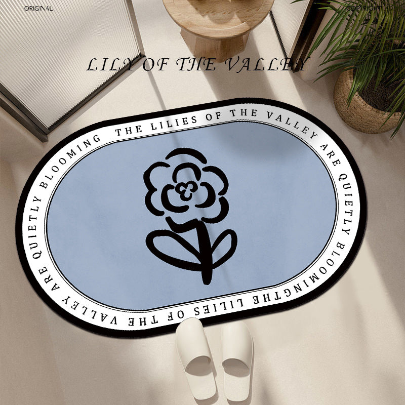 Artistic Floral Printed Area Mat