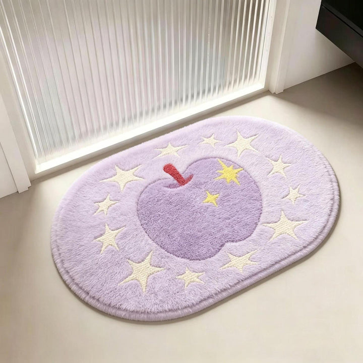 Decorative Apple Themed Bath Mat for Home