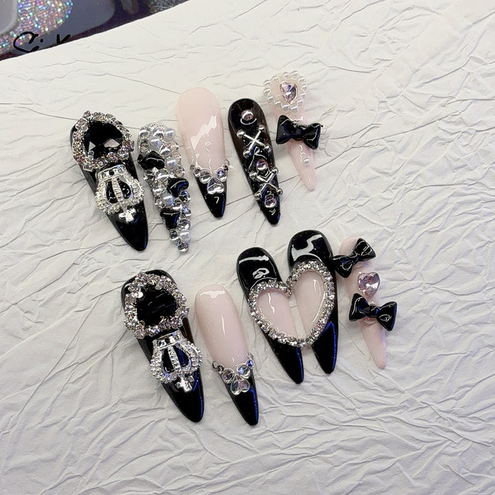 Elegant Ornate Press-On Nail Art Set