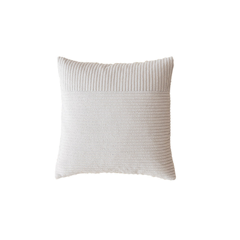 Textured Ribbed Square Decorative Throw Pillow with Removable Cover