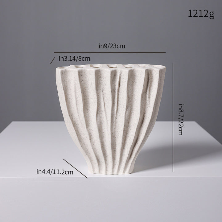 Sculptural Textured Ceramic Vase Kalsten