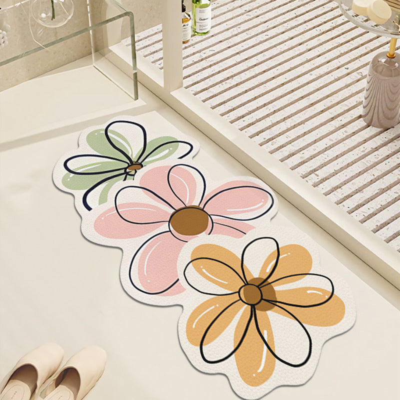 Decorative Floral Bath Mat Kalsten