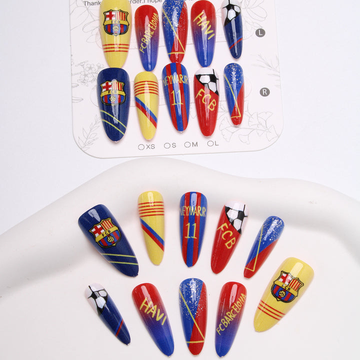 Sports-Themed Stiletto Press-On Nails Kalsten