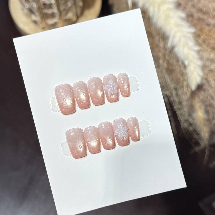 Floral Embellished Press-On Nail Set Kalsten