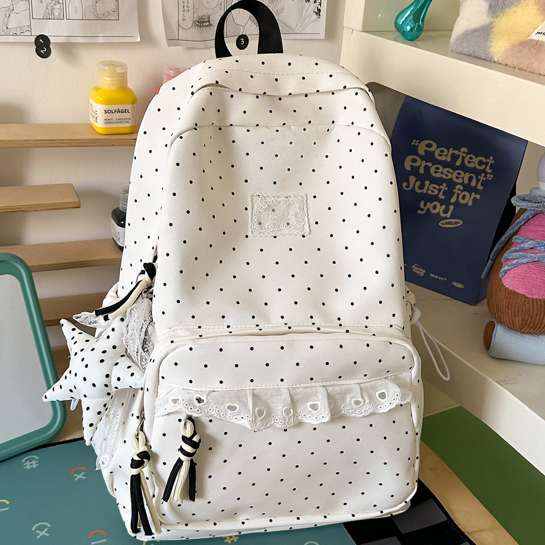 Decorative Polka Dot School Backpack Kalsten