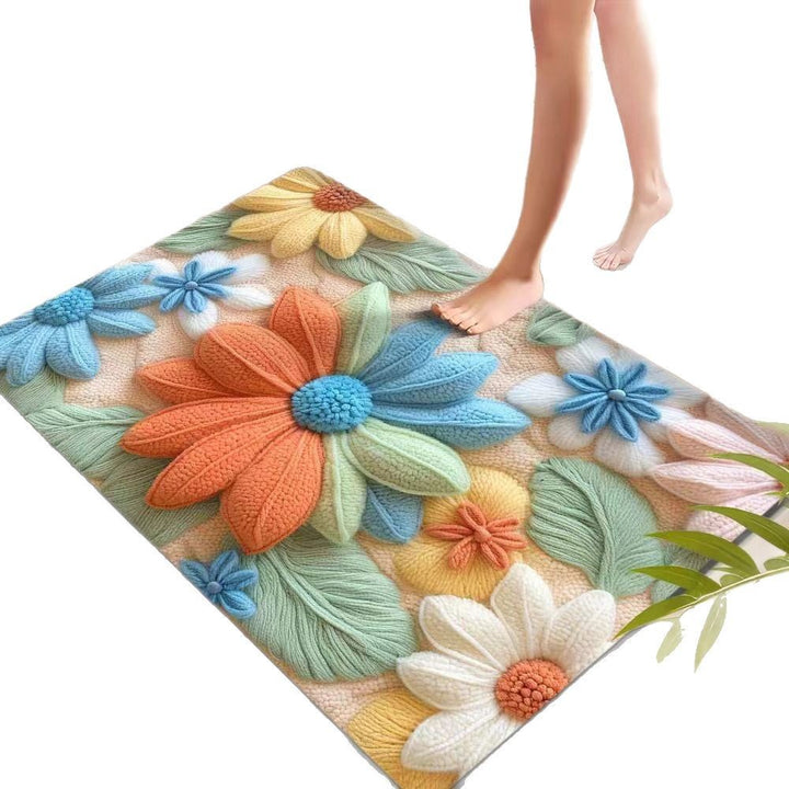 Floral Textured Indoor Mat Kalsten
