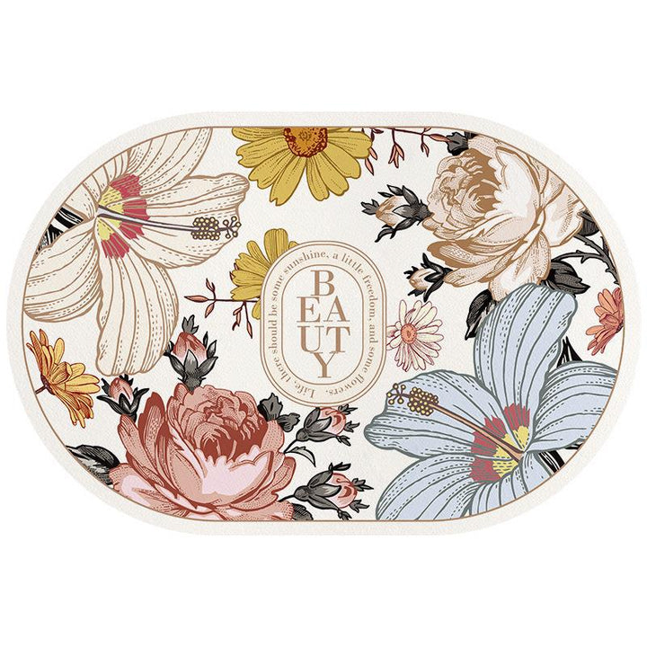 Floral Patterned Area Mat