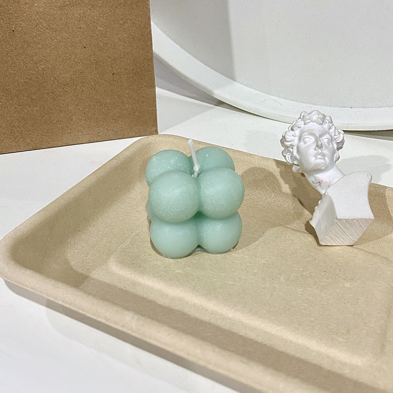 Bubble Cube Sculptural Decorative Soy Candle