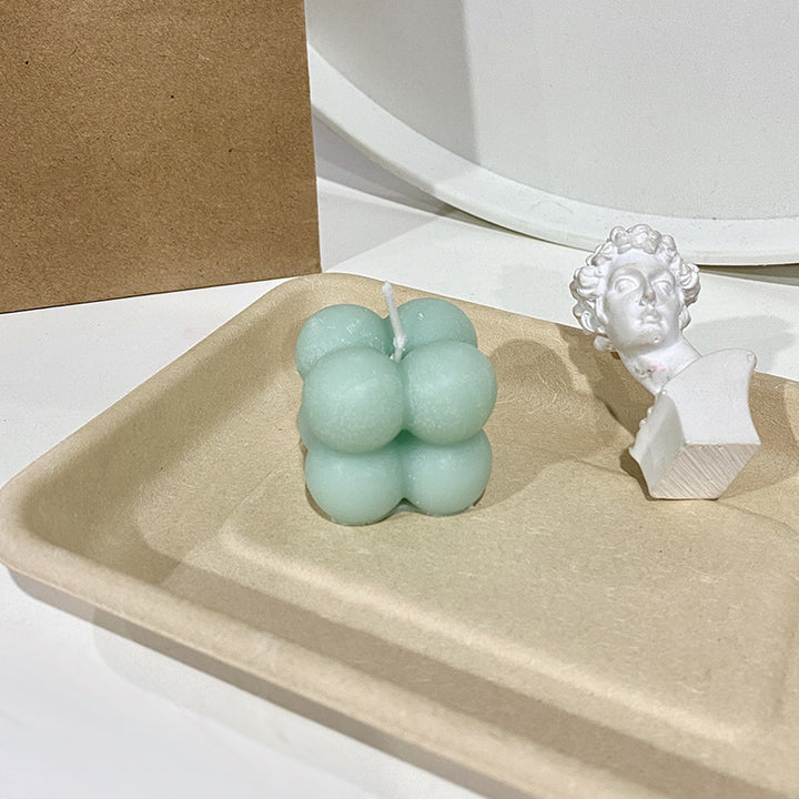 Bubble Cube Sculptural Decorative Soy Candle