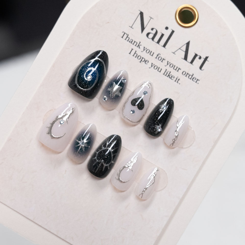 Artistic Metallic Press-On Nail Set