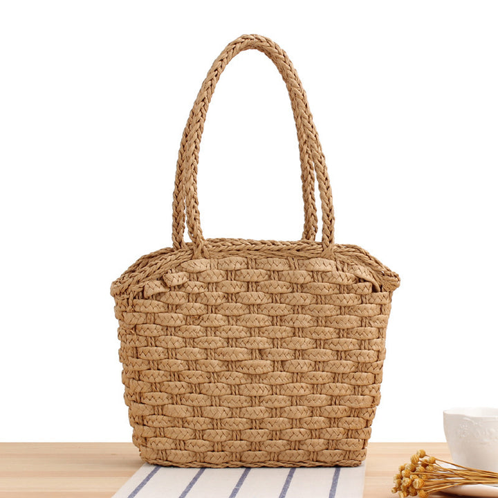 Braided shopping bag with reinforced bottom and long carrying handles Kalsten