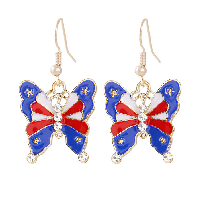 Women nan enamel horseshoe earrings with star motif and fishhook closure Kalsten