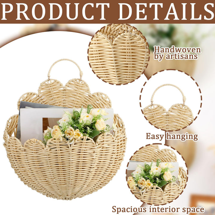 Handwoven wall basket with wave pattern Kalsten