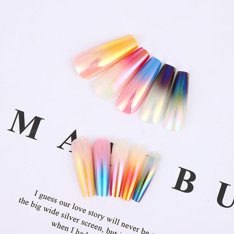 Trendy gradient design artificial nails Kalsten