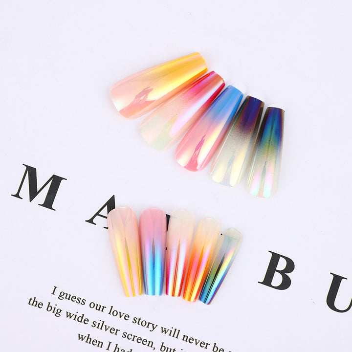 Trendy gradient design artificial nails Kalsten