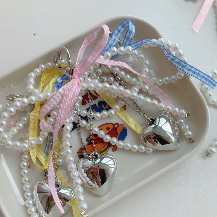 Chic Pearl Heart Keychain Kalsten