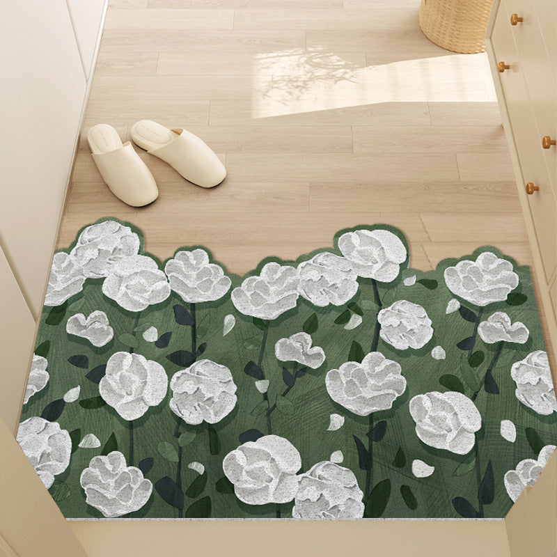 Floral Pattern Non-Slip Area Mat