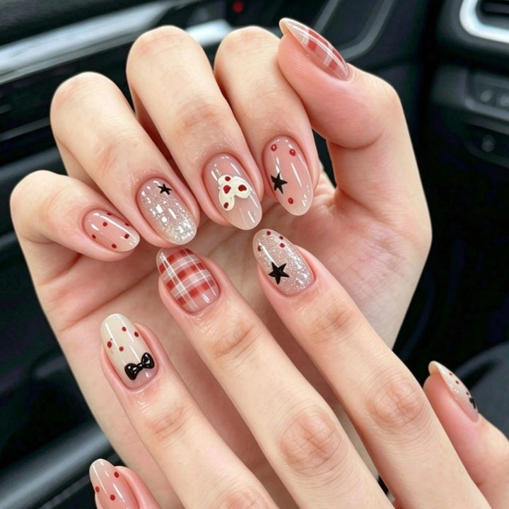Whimsical Bunny-Themed Press-On Nail Art Set Kalsten