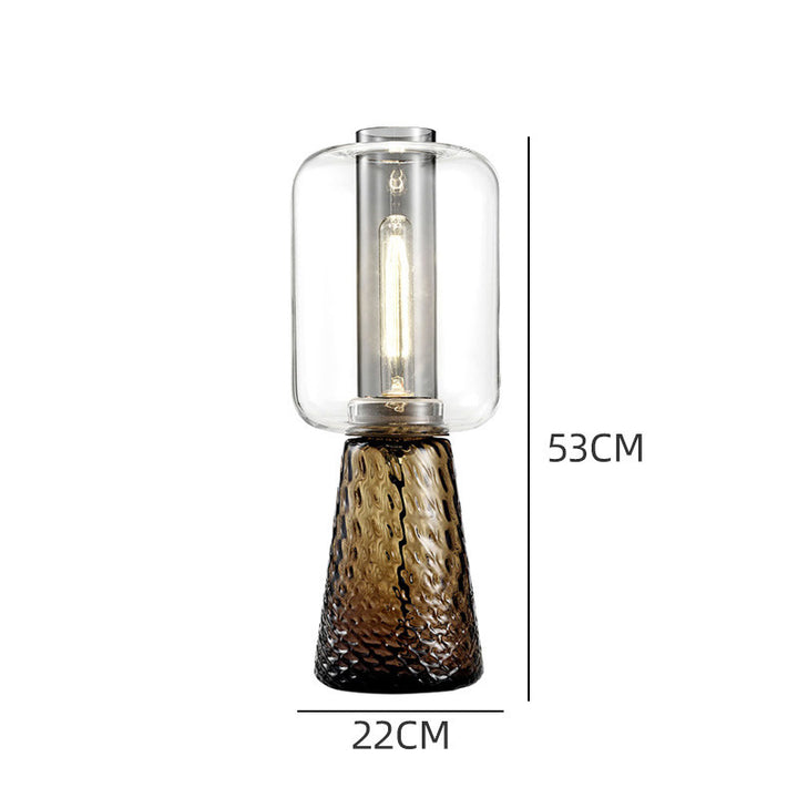 Glass Table Lamp with Textured Base