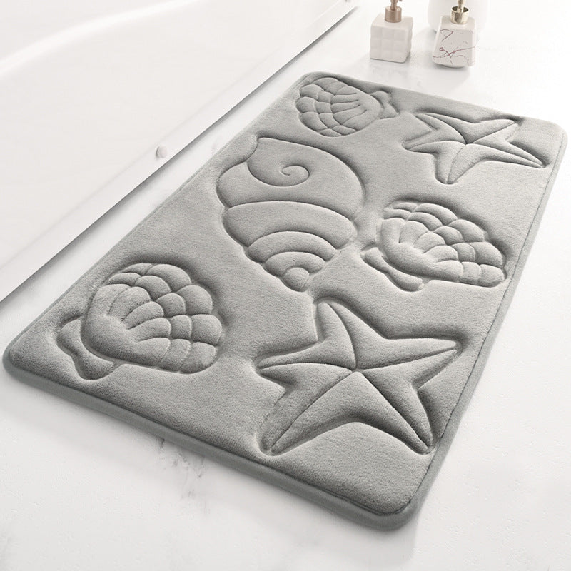 Coastal-Themed Shell Design Bath Rug Kalsten