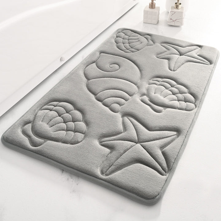 Coastal-Themed Shell Design Bath Rug Kalsten