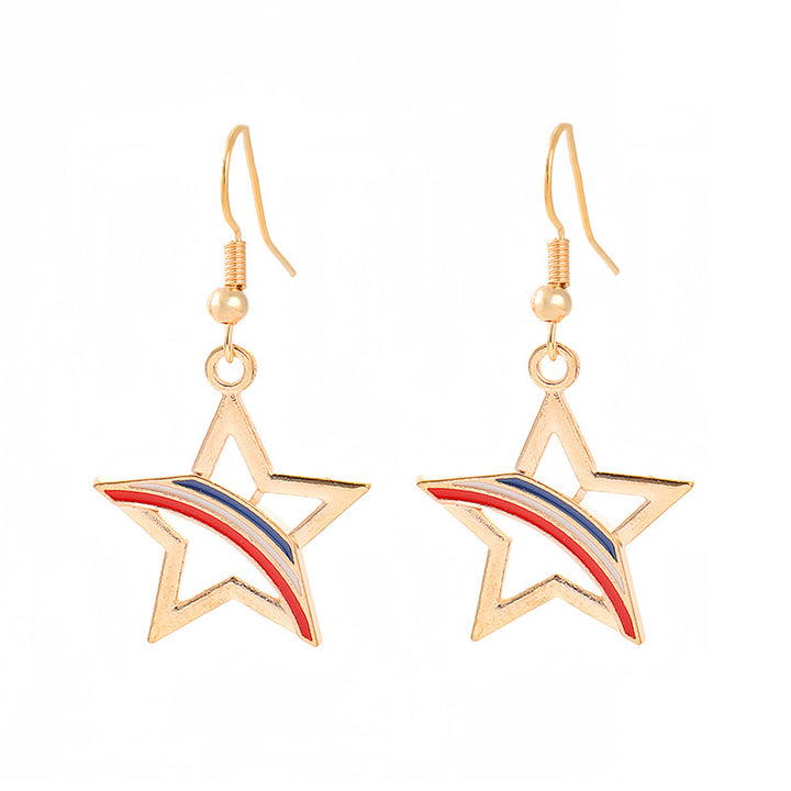 Women's nan patriotic horseshoe enamel dangle earrings with star-accented design and fishhook findings Kalsten