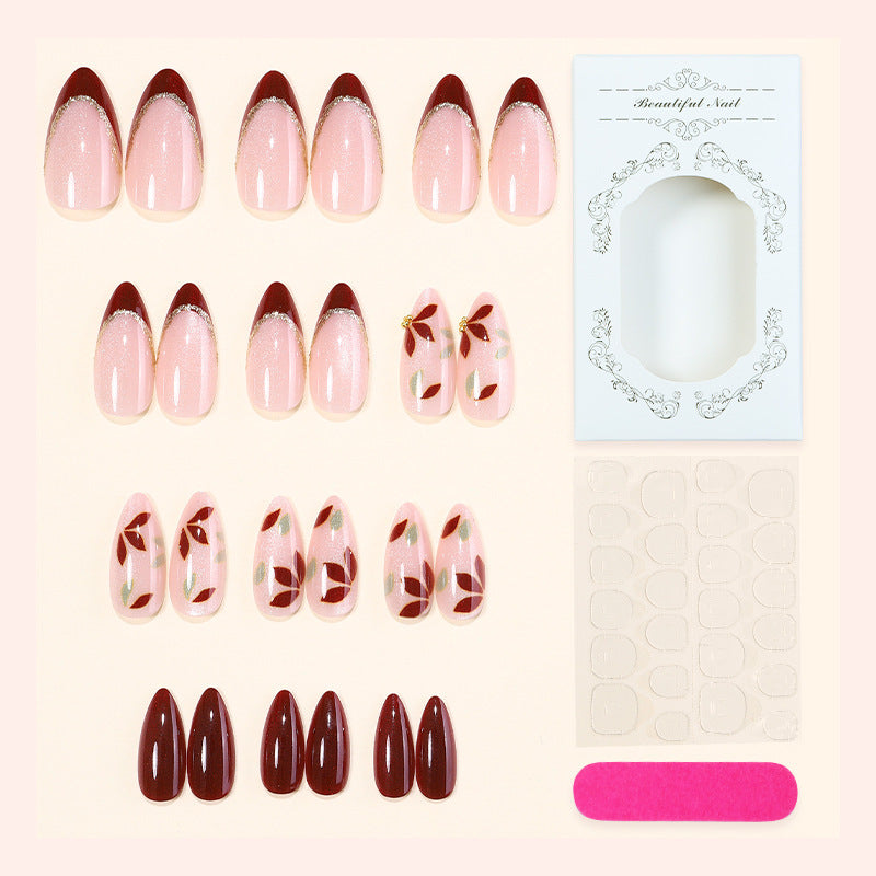 Artificial nail set with elegant flower and color gradient Kalsten