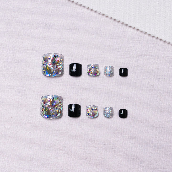 Glamorous Rhinestone Pedicure Nail Art  1791110395