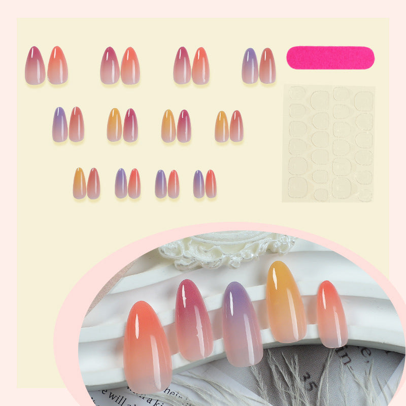 Acrylic nail set with elegant ombre design and high-gloss surface Kalsten