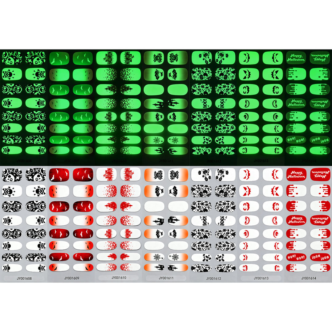 Halloween-Themed Glow-in-the-Dark Nail Wraps