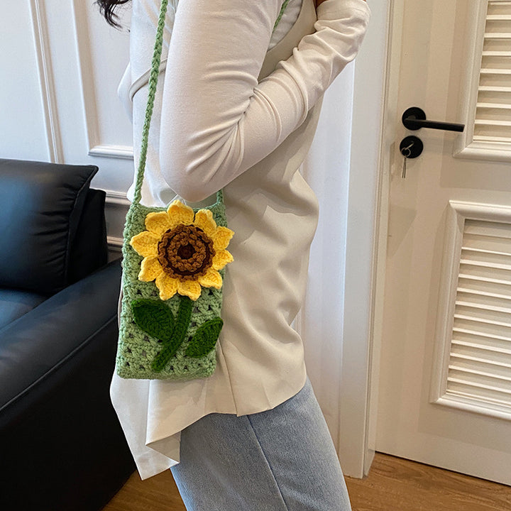 Floral Crocheted Phone Bag