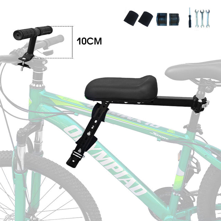 rear frame-mounted padded child bike seat with triple loop backrest and adjustable clamp Kalsten