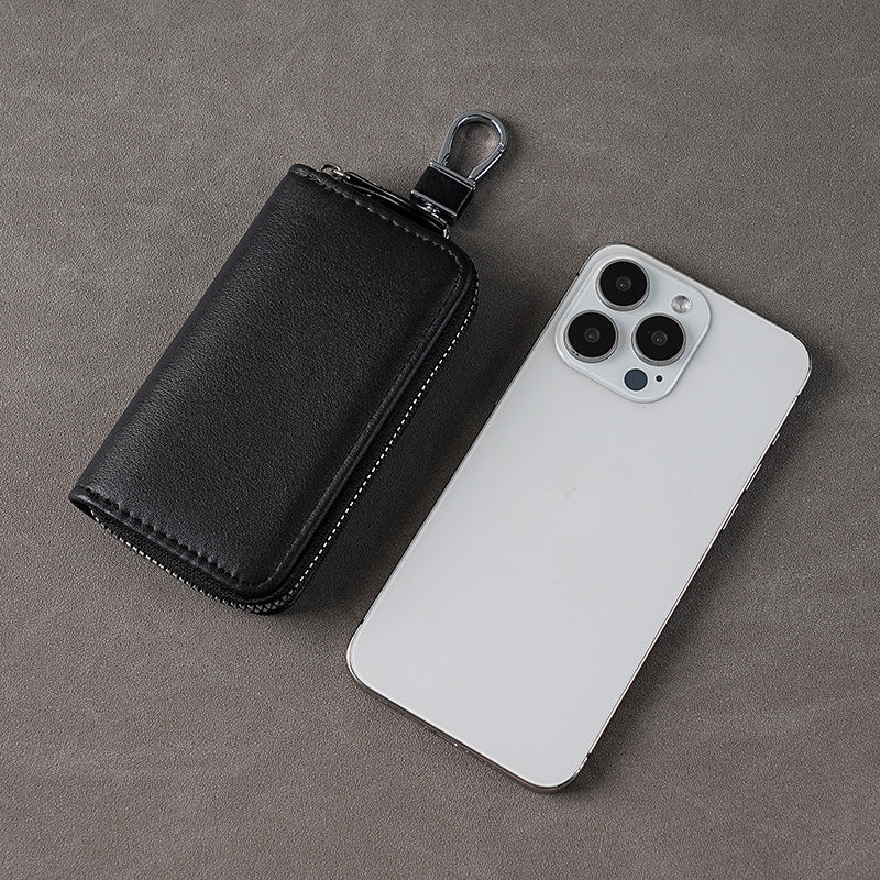 Compact Leather Keychain Wallet