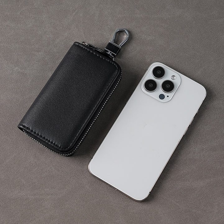 Compact Leather Keychain Wallet