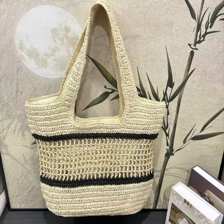 Handwoven tote bag with modern grid pattern Kalsten